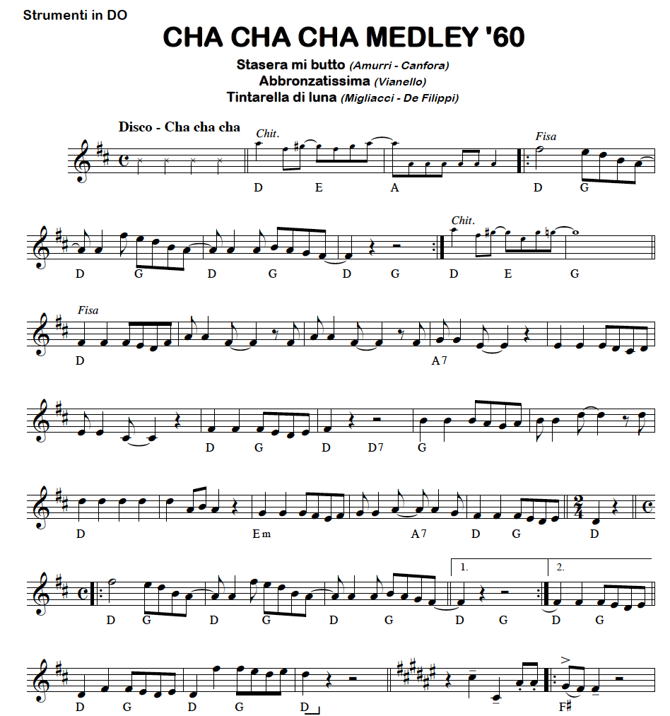 60es CHA CHA MEDLEY disco cha cha cha Basi Audio Fisarmonica